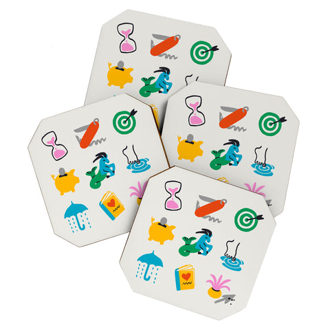 Aley Wild Capricorn Emoji Coaster Set