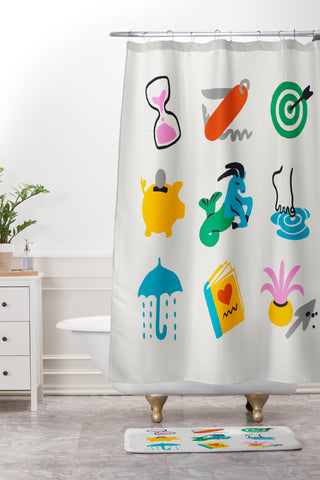 Aley Wild Capricorn Emoji Shower Curtain And Mat