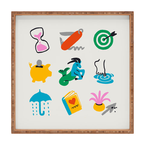 Aley Wild Capricorn Emoji Square Tray