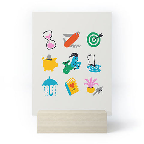 Aley Wild Capricorn Emoji Mini Art Print
