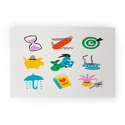 Aley Wild Capricorn Emoji Welcome Mat