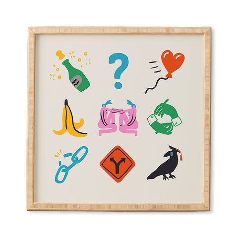 Aley Wild Gemini Emoji Framed Wall Art