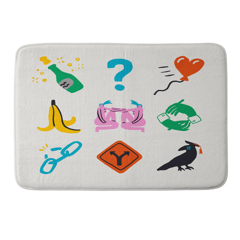 Aley Wild Gemini Emoji Memory Foam Bath Mat