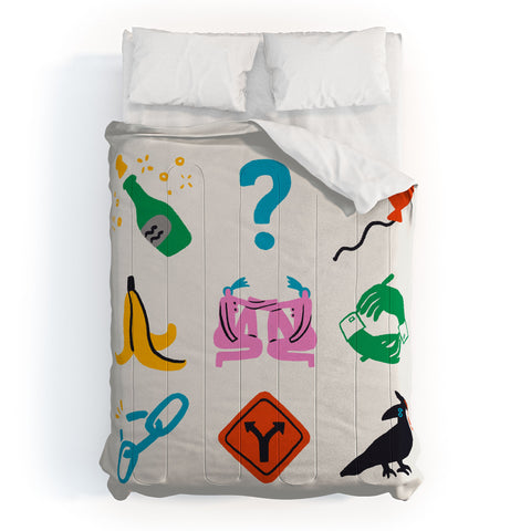 Aley Wild Gemini Emoji Comforter