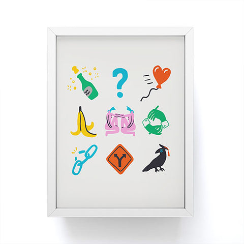 Aley Wild Gemini Emoji Framed Mini Art Print