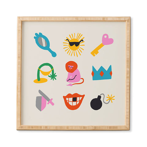 Aley Wild Leo Emoji Framed Wall Art