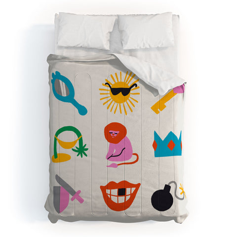 Aley Wild Leo Emoji Comforter