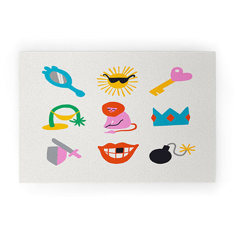 Aley Wild Leo Emoji Welcome Mat