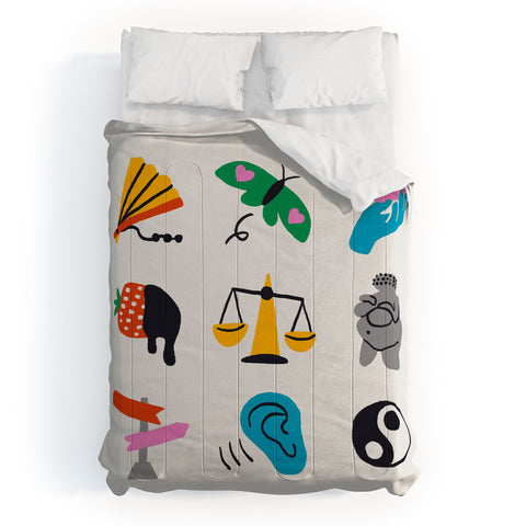 Aley Wild Libra Emoji Comforter