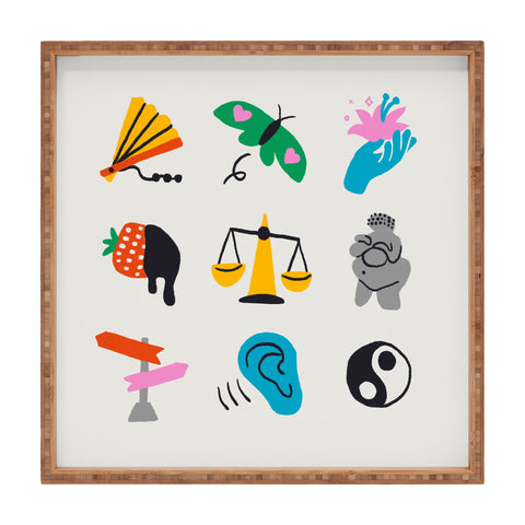 Aley Wild Libra Emoji Square Tray