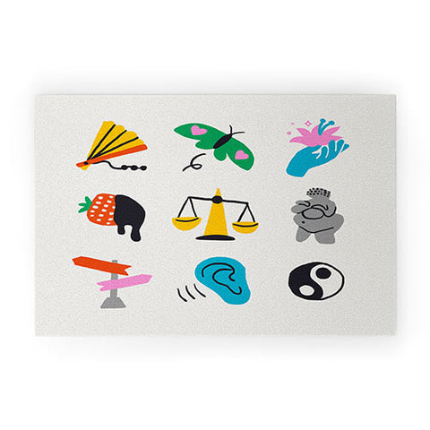 Aley Wild Libra Emoji Welcome Mat
