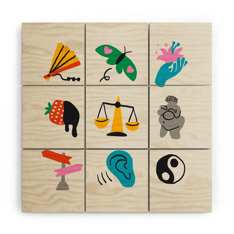 Aley Wild Libra Emoji Wood Wall Mural