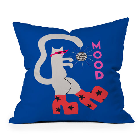 Aley Wild Mood Cat Throw Pillow