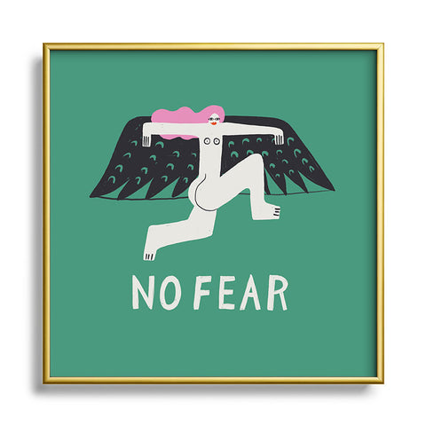 Aley Wild No Fear I Square Metal Framed Art Print