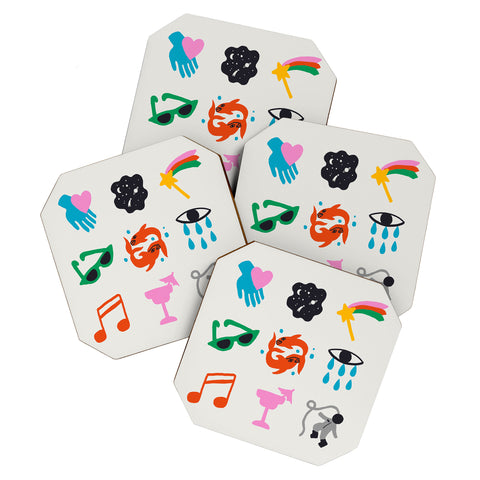 Aley Wild Pisces Emoji Coaster Set