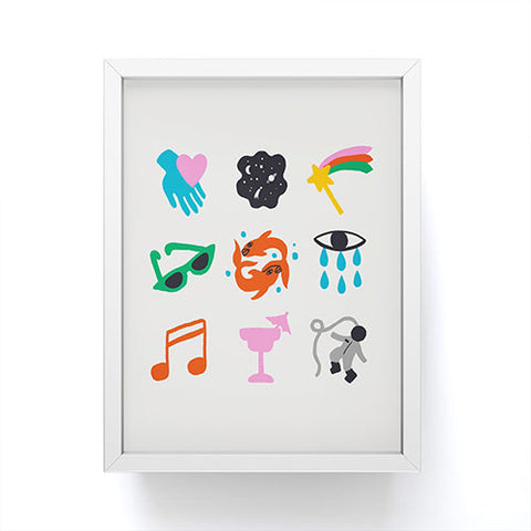 Aley Wild Pisces Emoji Framed Mini Art Print