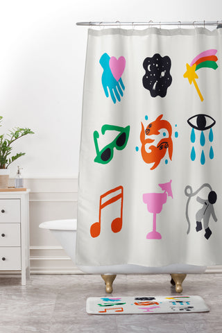 Aley Wild Pisces Emoji Shower Curtain And Mat