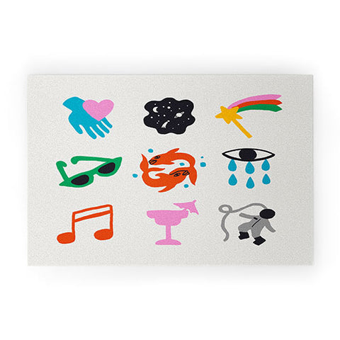 Aley Wild Pisces Emoji Welcome Mat
