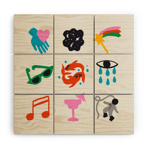 Aley Wild Pisces Emoji Wood Wall Mural