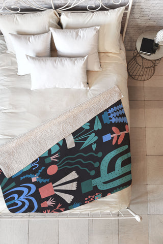 Aley Wild Plant Parent Paradise Fleece Throw Blanket