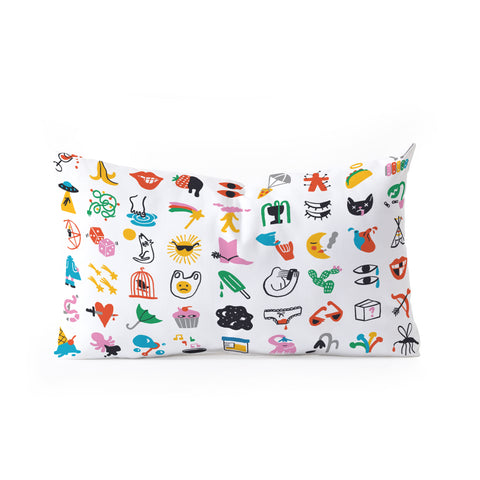 Aley Wild Relevant Symbols Oblong Throw Pillow