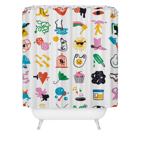 Aley Wild Relevant Symbols Shower Curtain