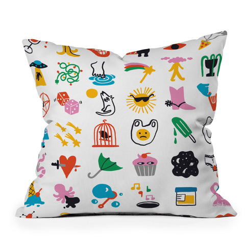 Aley Wild Relevant Symbols Outdoor Throw Pillow