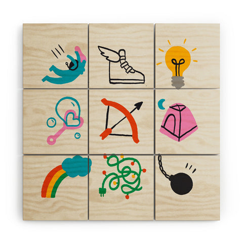 Aley Wild Sagittarius Emoji Wood Wall Mural