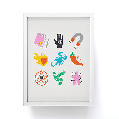 Aley Wild Scorpio Emoji Framed Mini Art Print