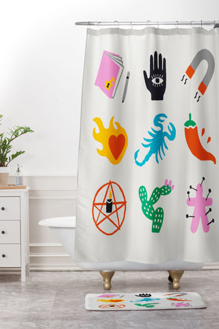Aley Wild Scorpio Emoji Shower Curtain And Mat