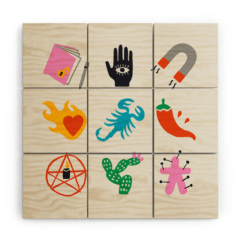 Aley Wild Scorpio Emoji Wood Wall Mural