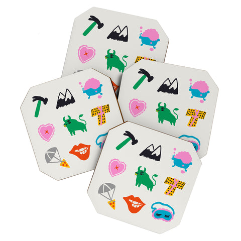 Aley Wild Taurus Emoji Coaster Set