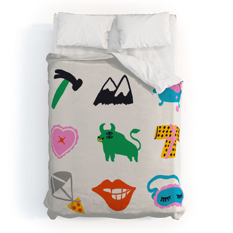 Aley Wild Taurus Emoji Duvet Cover