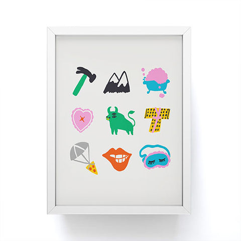 Aley Wild Taurus Emoji Framed Mini Art Print