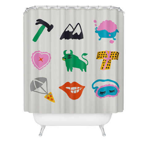 Aley Wild Taurus Emoji Shower Curtain