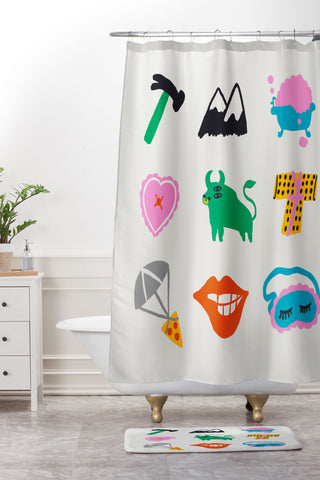 Aley Wild Taurus Emoji Shower Curtain And Mat