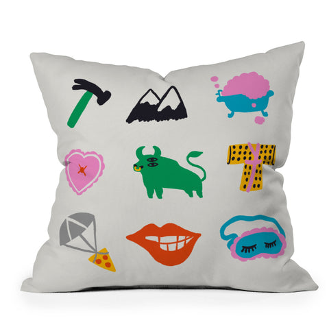 Aley Wild Taurus Emoji Outdoor Throw Pillow