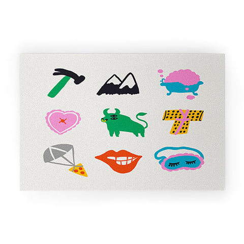 Aley Wild Taurus Emoji Welcome Mat