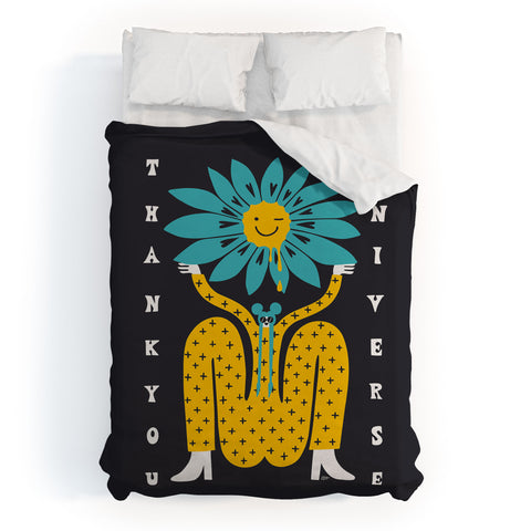 Aley Wild Thank You Universe Duvet Cover