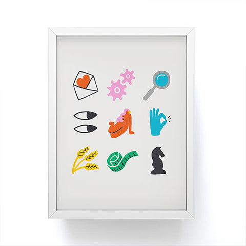 Aley Wild Virgo Emoji Framed Mini Art Print