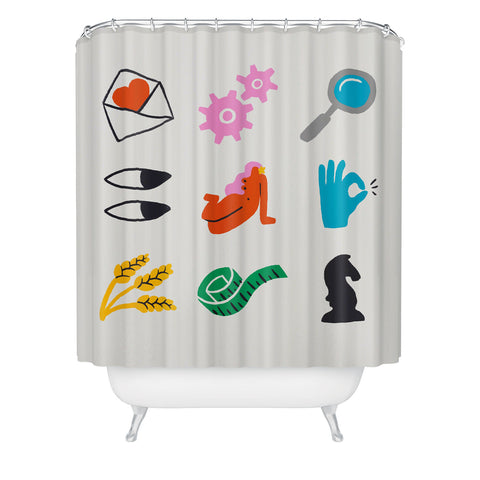 Aley Wild Virgo Emoji Shower Curtain