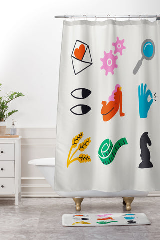 Aley Wild Virgo Emoji Shower Curtain And Mat