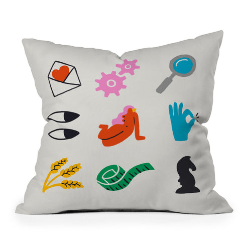 Aley Wild Virgo Emoji Outdoor Throw Pillow