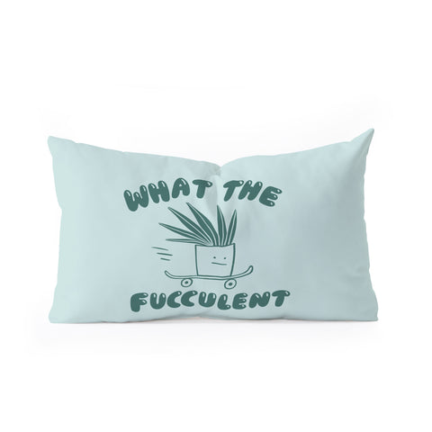 Aley Wild What The Fucculent Oblong Throw Pillow
