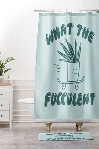 Aley Wild What The Fucculent Shower Curtain And Mat