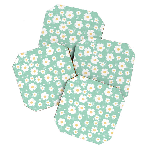 Ali Benyon Aqua Daisy Coaster Set