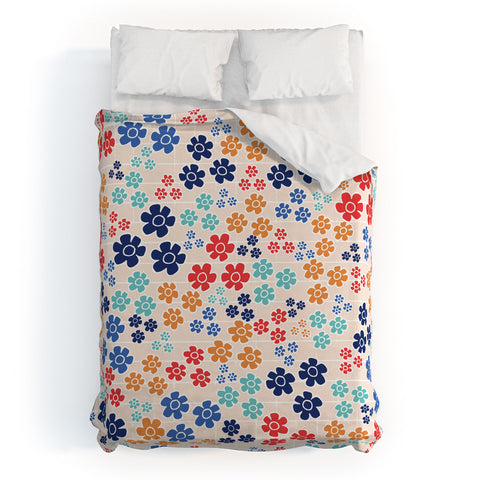 Ali Benyon Bed Of Flowers Duvet Cover