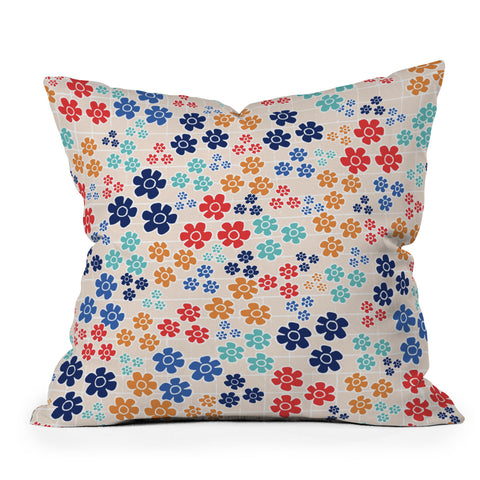Ali Benyon Bed Of Flowers Outdoor Throw Pillow