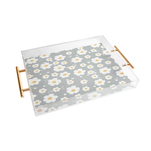 Ali Benyon Gray Daisy Acrylic Tray