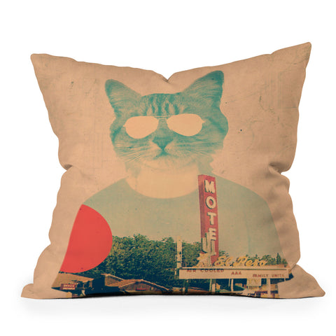 Ali Gulec Cool Cat Outdoor Throw Pillow